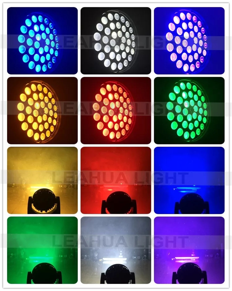 6in1 RGBWA+UV 36x18W LED 摇头洗脸灯
